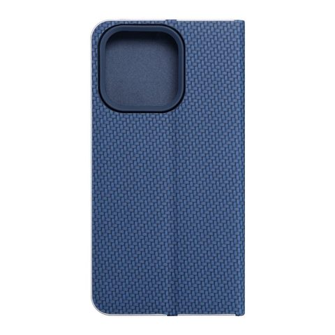 Puzdro / obal na Apple iPhone 14 Pro modré - kniha Forcell LUNA Carbon