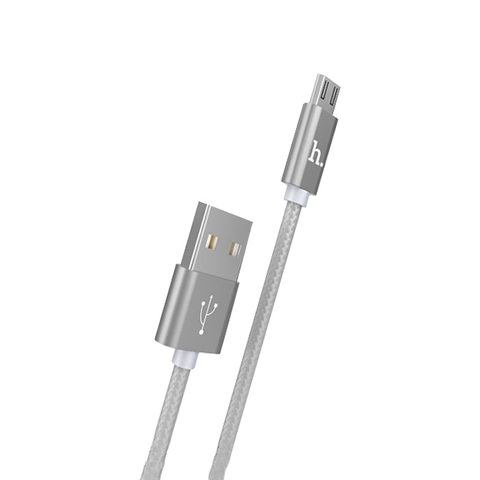 HOCO USB kábel - pletený X2 micro USB 1M sivý