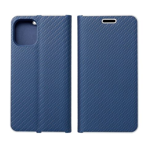 Puzdro / obal pre Apple iPhone 11 2019 (6,1") modré - kniha Luna Carbon