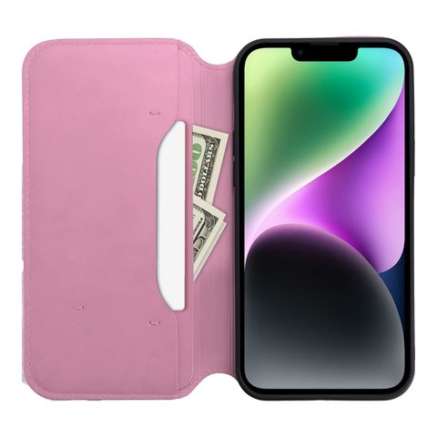 Pouzdro / obal na Apple iPhone 14 Plus růžové - knížkový Dual Pocket