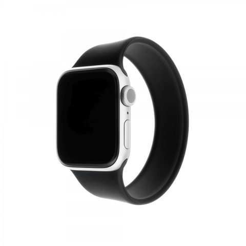 Elastický silikónový remienok FIXED Silikónový remienok pre Apple Watch 38 mm / 40 mm čierny