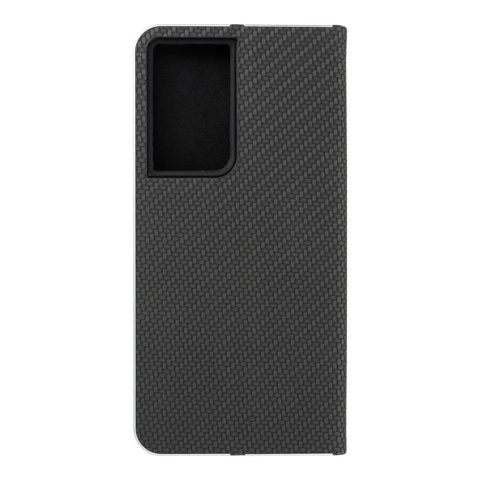 Puzdro / obal pre Samsung Galaxy S21 Ultra čierne - kniha Luna Carbon