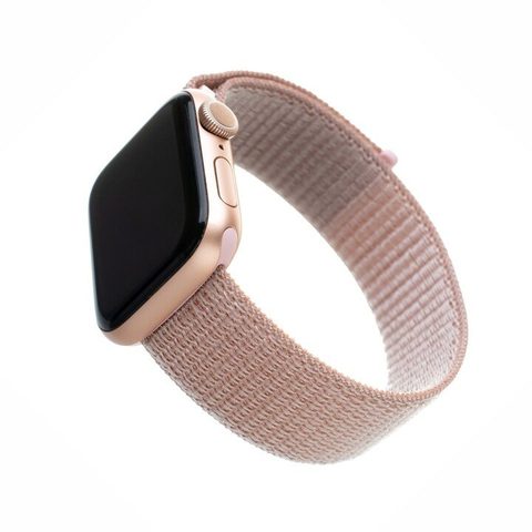 Nylonový řemínek FIXED Strap pro Apple Watch 42mm / 44mm růžově zlatý