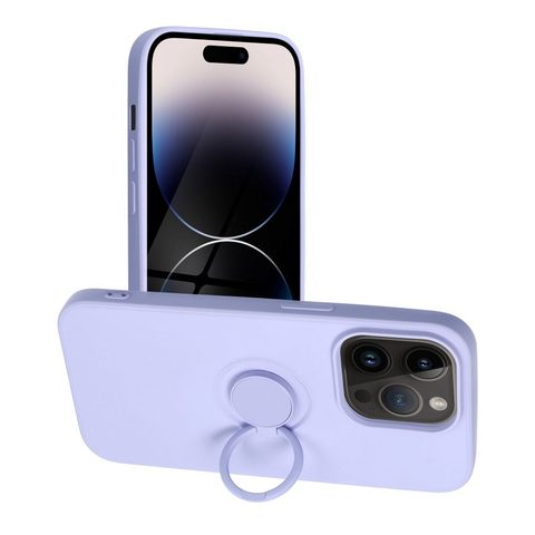 Obal / kryt na Apple iPhone 14 Pro fialový - Forcell Silicone Ring Case