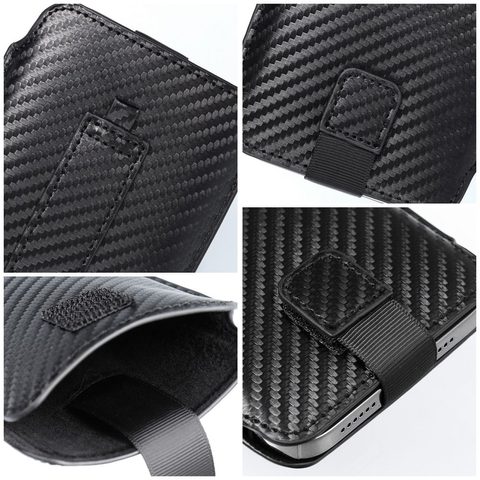 Pouzdro / obal na Apple iPhone 5 / 5S / 5SE / 5C - zasouvací Forcell POCKET Carbon Case