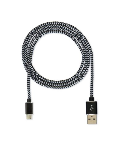 Dátový kábel USB / micro USB 1m čierny - CUBE 1 nylon