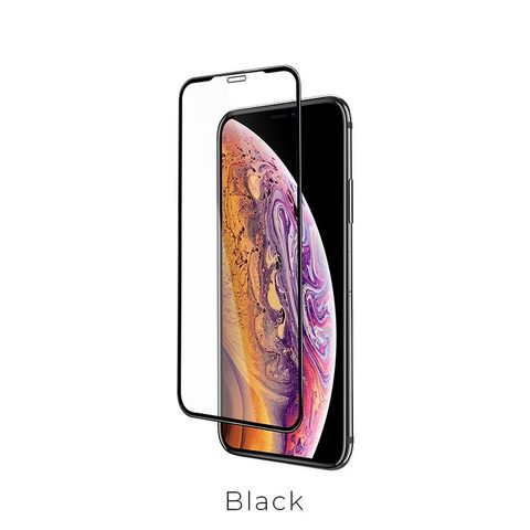 Edzett / védőüveg Apple iPhone XS Max / 11 Pro Max fekete - Hoco HD