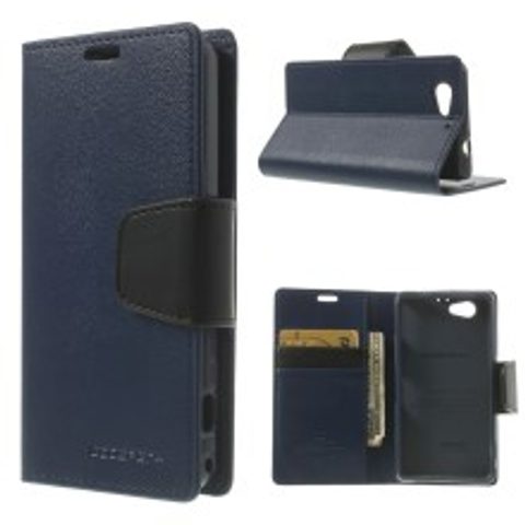 Pouzdro / obal na Sony Z1 mini modro černé - knížkové SONATA