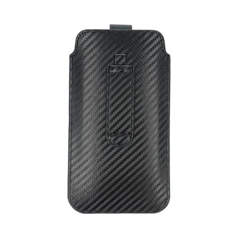 tok / borító Samsung Galaxy A41 / S20 / A6 2018 / A20e HUAWEI P20 / Y5 2019 - visszahúzható Forcell POCKET Carbon tok Forcell POCKET Carbon Case