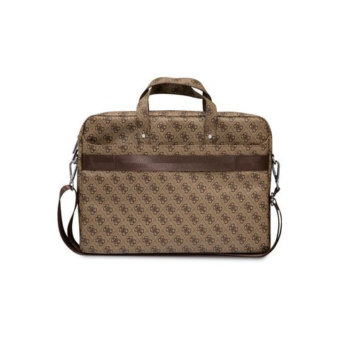 Taška na MacBook 15/16" Guess 4G PU Triangle Logo Computer Bag - hnědá