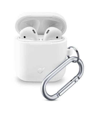 Védőburkolat karabinerrel Apple AirPods 1 &amp; 2 készülékhez fehér - Cellularline Bounce