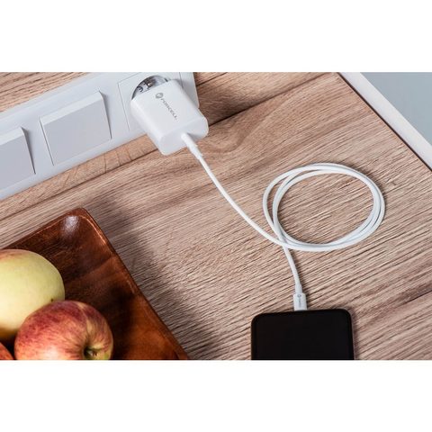 Forcell utazási töltő USB C bemenet C típusú kábellel - 3A 25W PD és QC 4.0 funkcióval