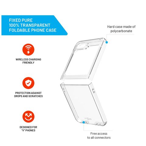 Obal / kryt na Samsung Galaxy Z Flip 5G transparentný - FIXED Pure