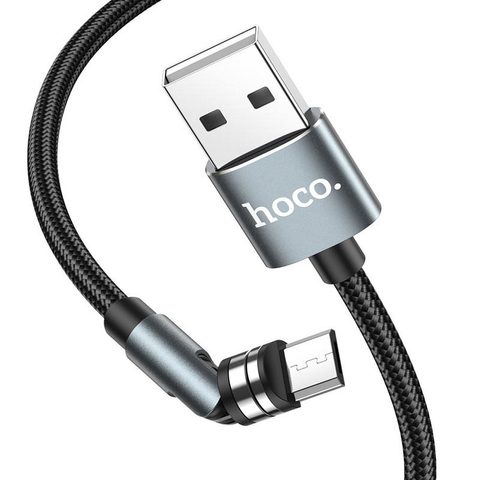 Mágneses adat / töltőkábel (Micro USB) 2.4A 1.2 méter fekete - HOCO