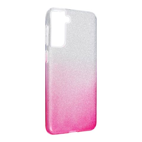 Obal / kryt na Samsung Galaxy S21 Plus transparentný/ružový - Forcell Shining