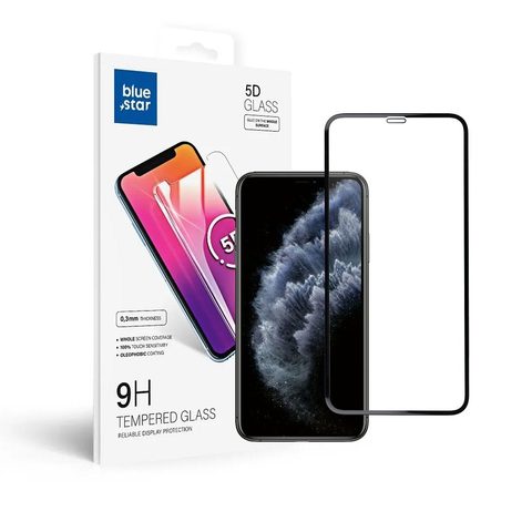 Tvrdené / ochranné sklo Apple iPhone XS Max / 11 Pro Max čierne - 5D plne lepiace - BlueStar 5D