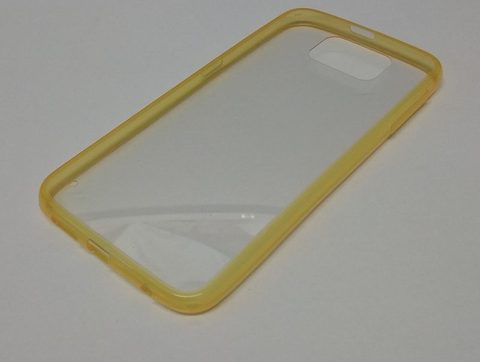 Obal / kryt pre Samsung Galaxy S6 zlatý rám + priehľadný