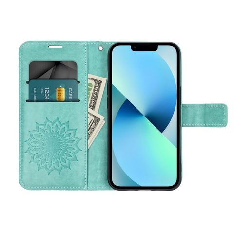 Pouzdro / Obal na Xiaomi Redmi Note 11/11S zelená mandala - knížkový Forcell MEZZO