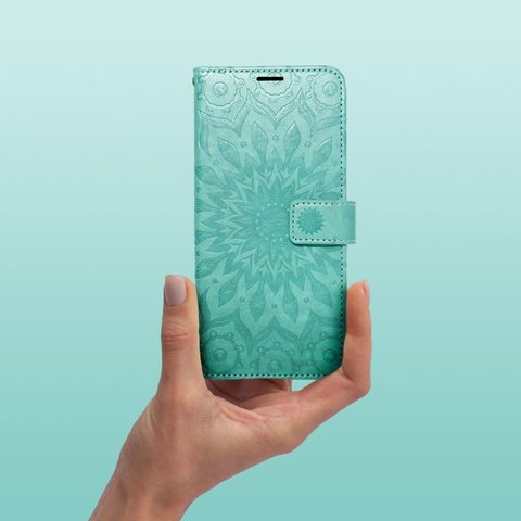 Pouzdro / Obal na Samsung Galaxy A03s zelená mandala - knížkové Forcell MEZZO
