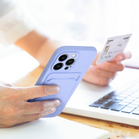 Obal / kryt na Apple iPhone 13 Pro fialové - CARD Case
