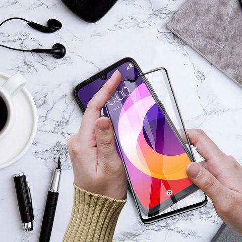 Edzett / védőüveg Samsung Galaxy A10e / A20e fekete - 5D Full Glue Kerámiaüveg