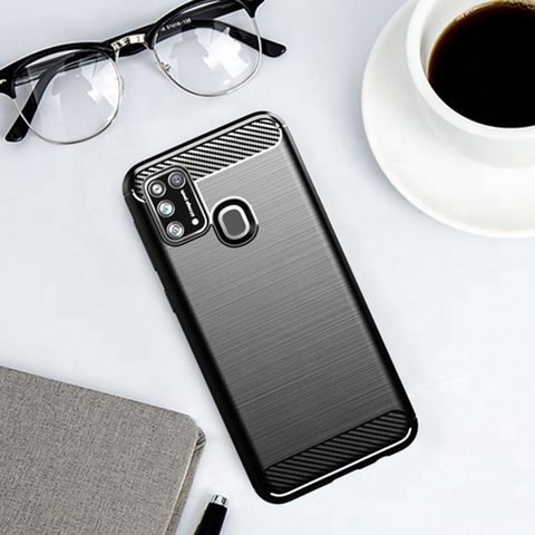 Obal / kryt na Samsung Galaxy M31 černý Forcell CARBON