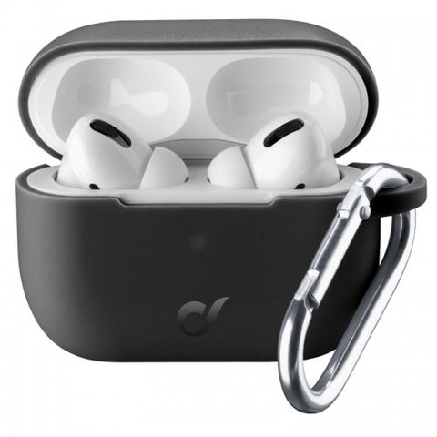 tok / tok karabinerrel Apple AirPods Pro készülékhez, fekete - Cellularline Bounce