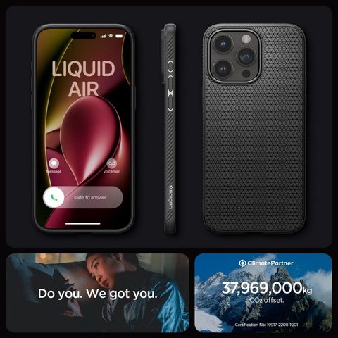 Obal / kryt na Apple iPhone 15 Pro čierne - SPIGEN Liquid Air