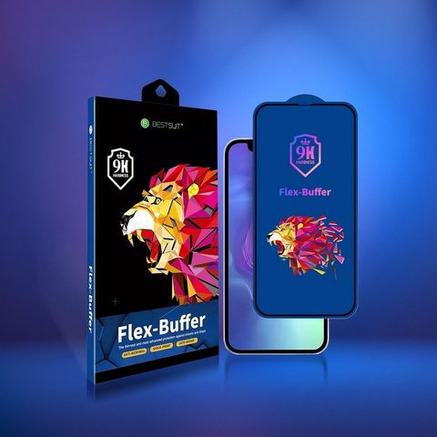 Edzett / védőüveg Bestsuit Flex-Buffer Hybrid Glass 5D üveg antibakteriális Biomaster réteggel az Apple iPhone Xs Max/11 Pro Max készülékhez fekete