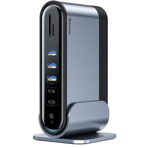 Multifunkční dokovací stanice 17v1 Typ C na 3xUSB 3.0 + 2xUSB 2.0 + Typ C + VGA + 4K + RJ45 + SD + Audio Baseus