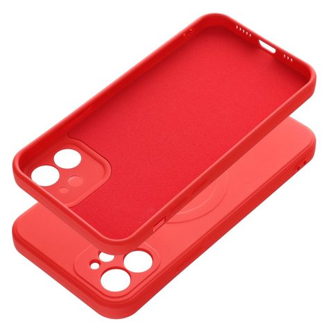 Obal / kryt na Apple iPhone 12 červený Sillicon Mag Cover