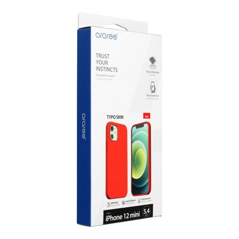 Obal / kryt na Apple iPhone 12 Mini červený - ARAREE Typoskin