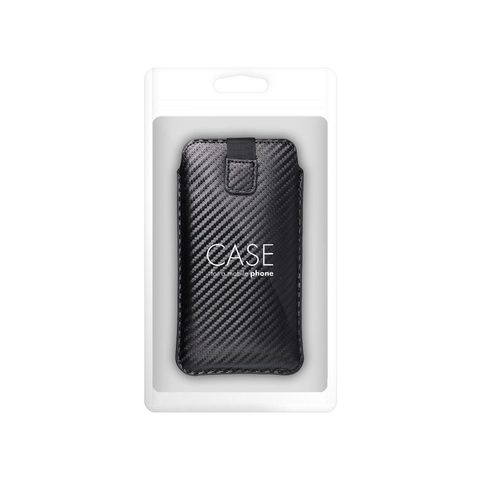 Pouzdro / obal na Samsung Galaxy A41 / S20 / A6 2018 / A20e HUAWEI P20 / Y5 2019 - zasouvací Forcell POCKET Carbon Case