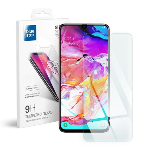 Edzett / védőüveg Samsung Galaxy A70 - teljes öntapadó Blue Star