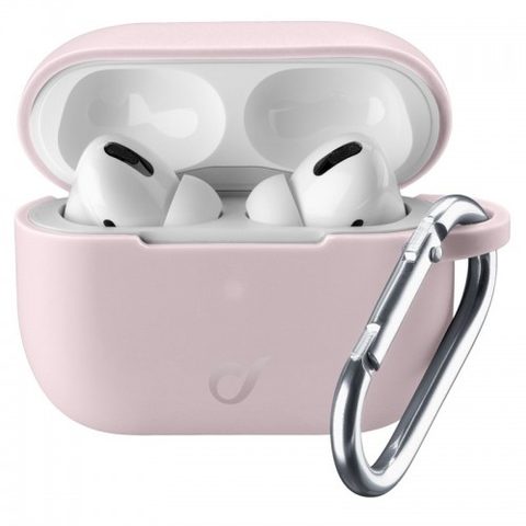 Ochranný kryt s karabinou pro Apple AirPods Pro růžoví - Cellularline Bounce