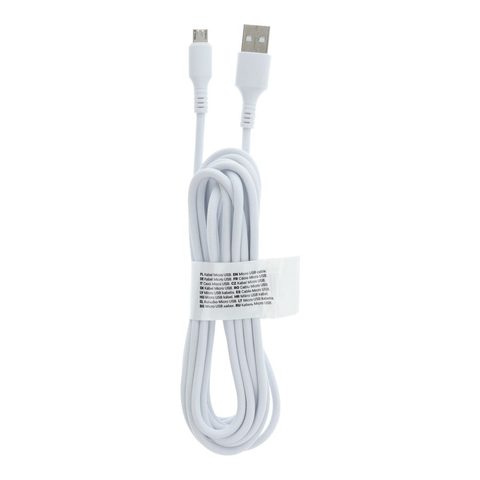 Adat- és töltőkábel USB-Micro C281 fehér 3m