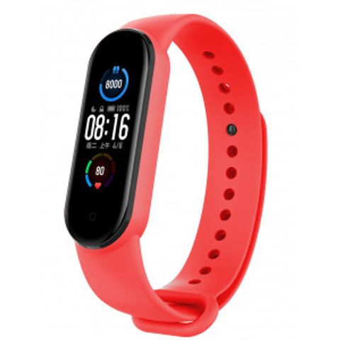 Silikonový řemínek pro Xiaomi Mi Band 5 červený