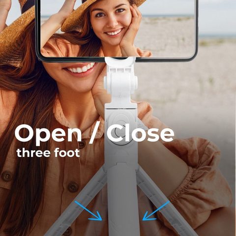 Selfie tyč s tripodem a bluetooth, bílá
