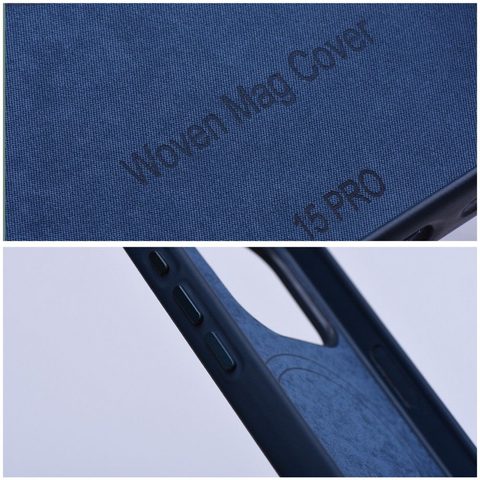 Obal / kryt na Apple iPhone 15 modré - Woven Mag Cover
