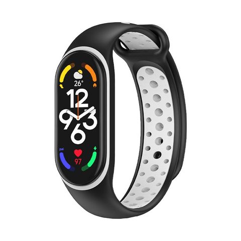 Silikonový řemínek na Xiaomi Mi Band 3 / 4 / 5 / 6 / 7 - černý