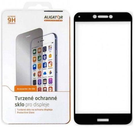 Tvrdené / ochranné sklo Xiaomi Redmi Note 8T čierne - Aligator 5D full adhesive