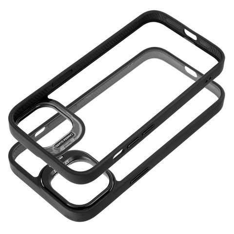 Obal / kryt na Apple iPhone 13 transparentné / čierne - BRACKET CASE