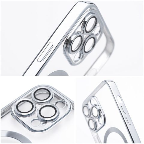 Obal / kryt na Apple iPhone 13 PRO MAX stříbrný - Electro Mag