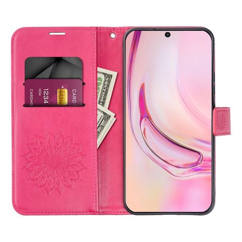 Pouzdro / obal na Samsung Galaxy S24 mandala růžové - knížkové MEZZO