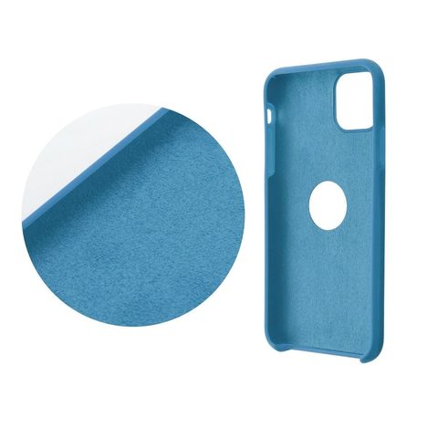 Obal / kryt na Apple iPhone 12 Mini Tmavě modrý s dírou  - Forcell Silicone Case