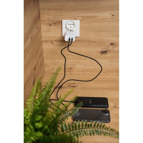 Cestovní nabíječka 2x USB-C 3A 35W PD a Quick Charge 4.0 bílá - Forcell