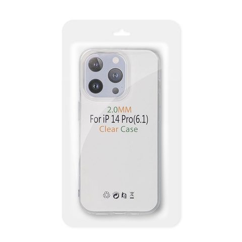 Obal / kryt na Apple iPhone 14 Pro (s ochranou fotoaparátu) priehľadné - CLEAR Case 2mm BOX