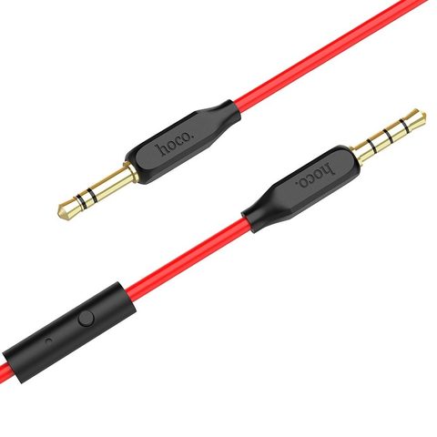 Kabel AUX Jack 3,5mm UPA12 s mikrofonem červený - HOCO