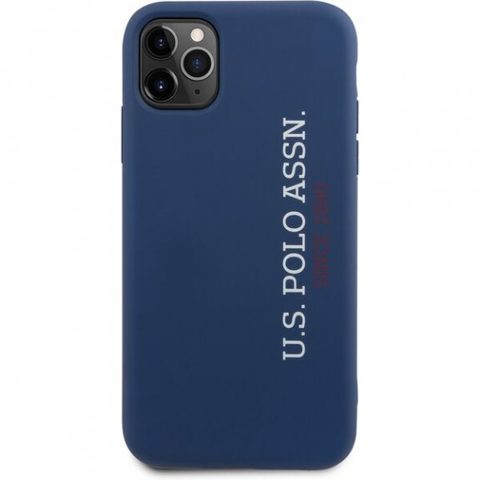 Obal / Kryt na Apple iPhone 11 Pro tmavě modrý - U.S. Polo Silicone Effect