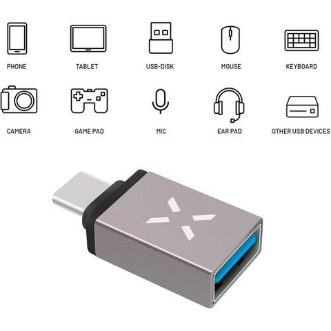 Redukce USB-C / USB-A šedá